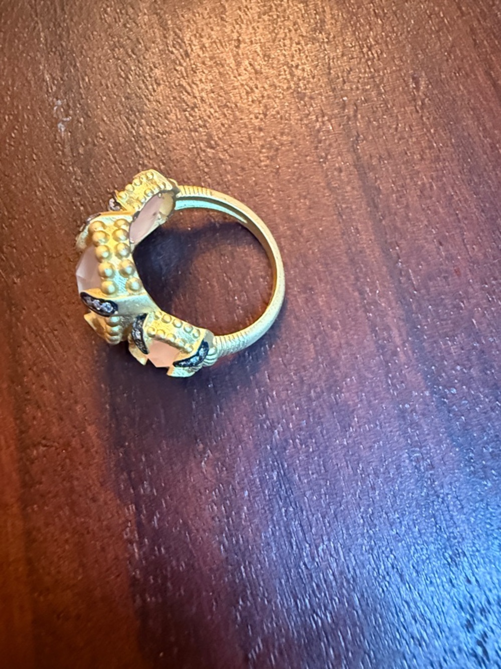 Freida Rothman Rose Quartz Ring Size 7 - Picture 2 of 5